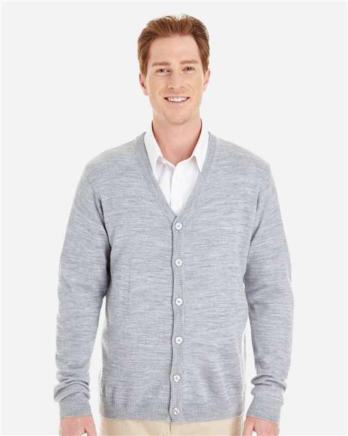 Harriton Men's Pilbloc™ V-Neck Button Cardigan Sweater M425