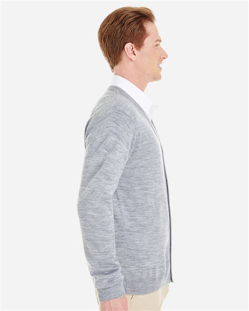 Harriton Men's Pilbloc™ V-Neck Button Cardigan Sweater M425