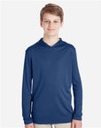 Team 365 Youth Zone Performance Hooded Long Sleeve T-Shirt TT41Y
