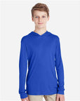 Team 365 Youth Zone Performance Hooded Long Sleeve T-Shirt TT41Y