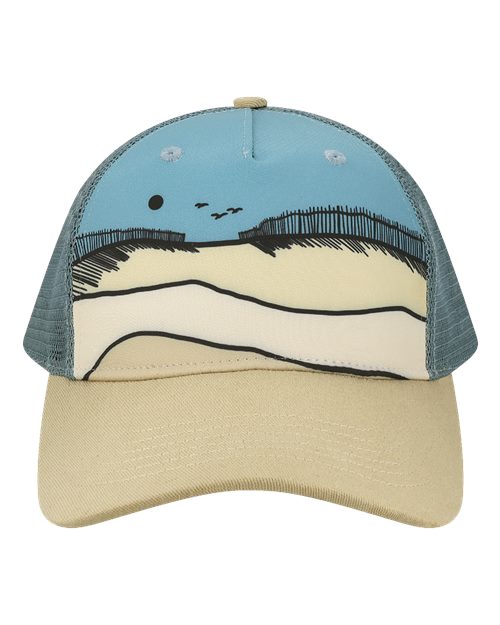 LOCALE Printed Five-Panel Trucker Cap 5PTKR