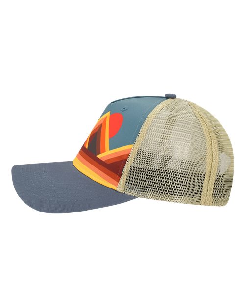 LOCALE Printed Five-Panel Trucker Cap 5PTKR