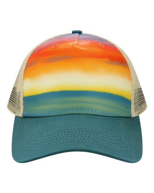 LOCALE Printed Five-Panel Trucker Cap 5PTKR