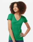Tultex Women's Fine Jersey V-Neck T-Shirt 214