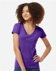Tultex Women's Fine Jersey V-Neck T-Shirt 214
