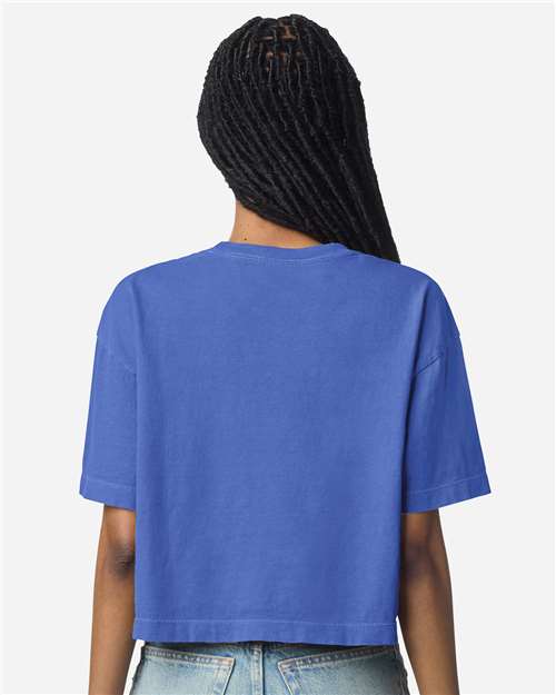 American Apparel Women's Heavyweight Cotton Garment-Dyed Boxy Cropped Tee 1302GD