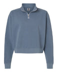 Comfort Colors Women's Garment-Dyed Mid-Length Quarter-Zip Sweatshirt 1580L