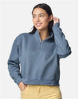 Comfort Colors Women's Garment-Dyed Mid-Length Quarter-Zip Sweatshirt 1580L