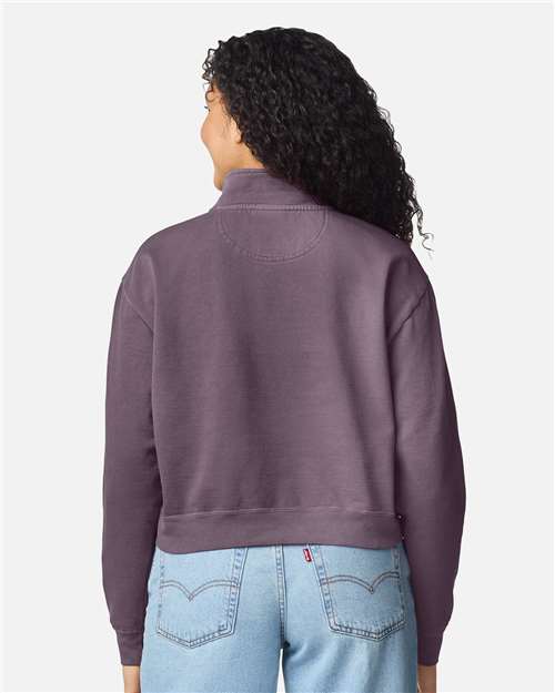 Comfort Colors Women's Garment-Dyed Mid-Length Quarter-Zip Sweatshirt 1580L