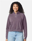 Comfort Colors Women's Garment-Dyed Mid-Length Quarter-Zip Sweatshirt 1580L