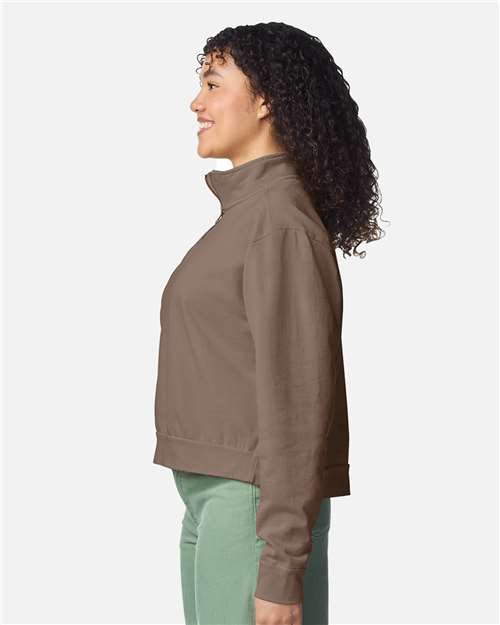 Comfort Colors Women's Garment-Dyed Mid-Length Quarter-Zip Sweatshirt 1580L