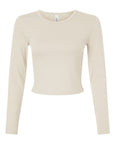 American Apparel Women's Baby Rib Long Sleeve Cropped Tee BR2107