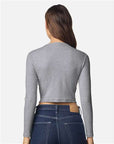 American Apparel Women's Baby Rib Long Sleeve Cropped Tee BR2107