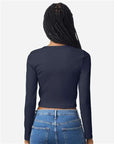 American Apparel Women's Baby Rib Long Sleeve Cropped Tee BR2107