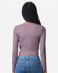American Apparel Women's Baby Rib Long Sleeve Cropped Tee BR2107