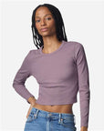 American Apparel Women's Baby Rib Long Sleeve Cropped Tee BR2107