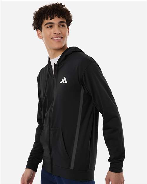 Adidas Men's Game &amp; Go Fleece Full-Zip Hooded Sweatshirt AT208