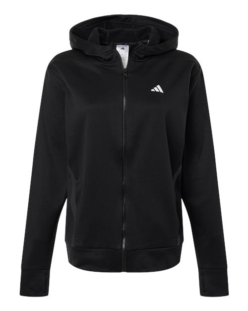 Adidas Women's Game &amp; Go Fleece Full-Zip Hooded Sweatshirt AT209