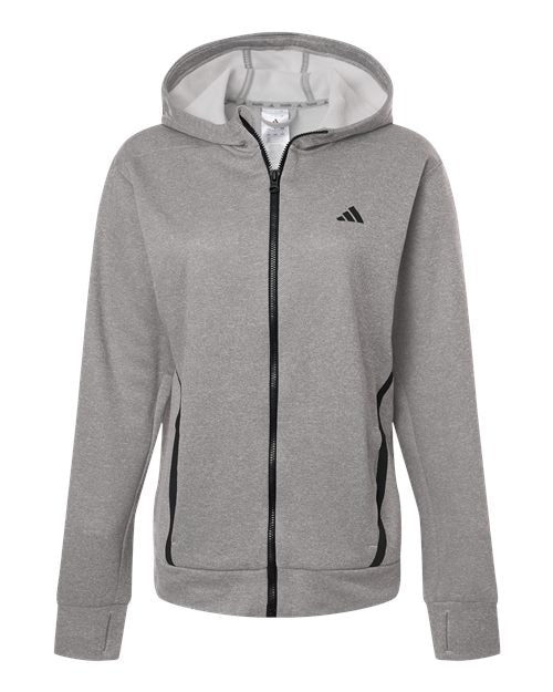 Adidas Women's Game &amp; Go Fleece Full-Zip Hooded Sweatshirt AT209