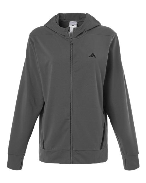 Adidas Women's Game &amp; Go Fleece Full-Zip Hooded Sweatshirt AT209