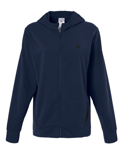 Adidas Women's Game &amp; Go Fleece Full-Zip Hooded Sweatshirt AT209