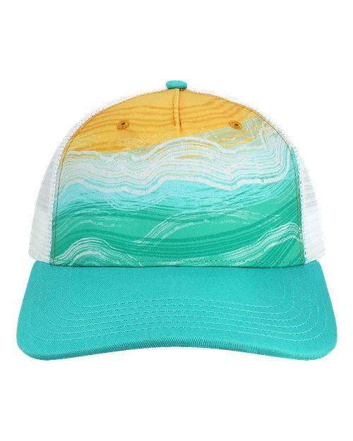 LOCALE Printed Five-Panel Trucker Cap 5PTKR