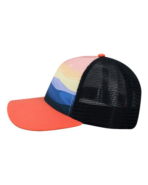 LOCALE Printed Five-Panel Trucker Cap 5PTKR