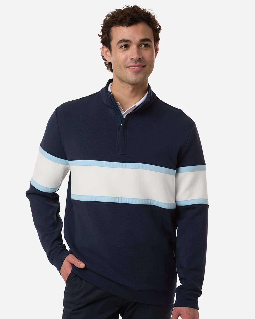 Swannies Men's Owen Quarter-Zip Colorblock Pullover SWOQ500