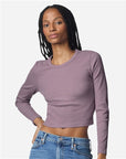 American Apparel Women's Baby Rib Long Sleeve Cropped Tee BR2107