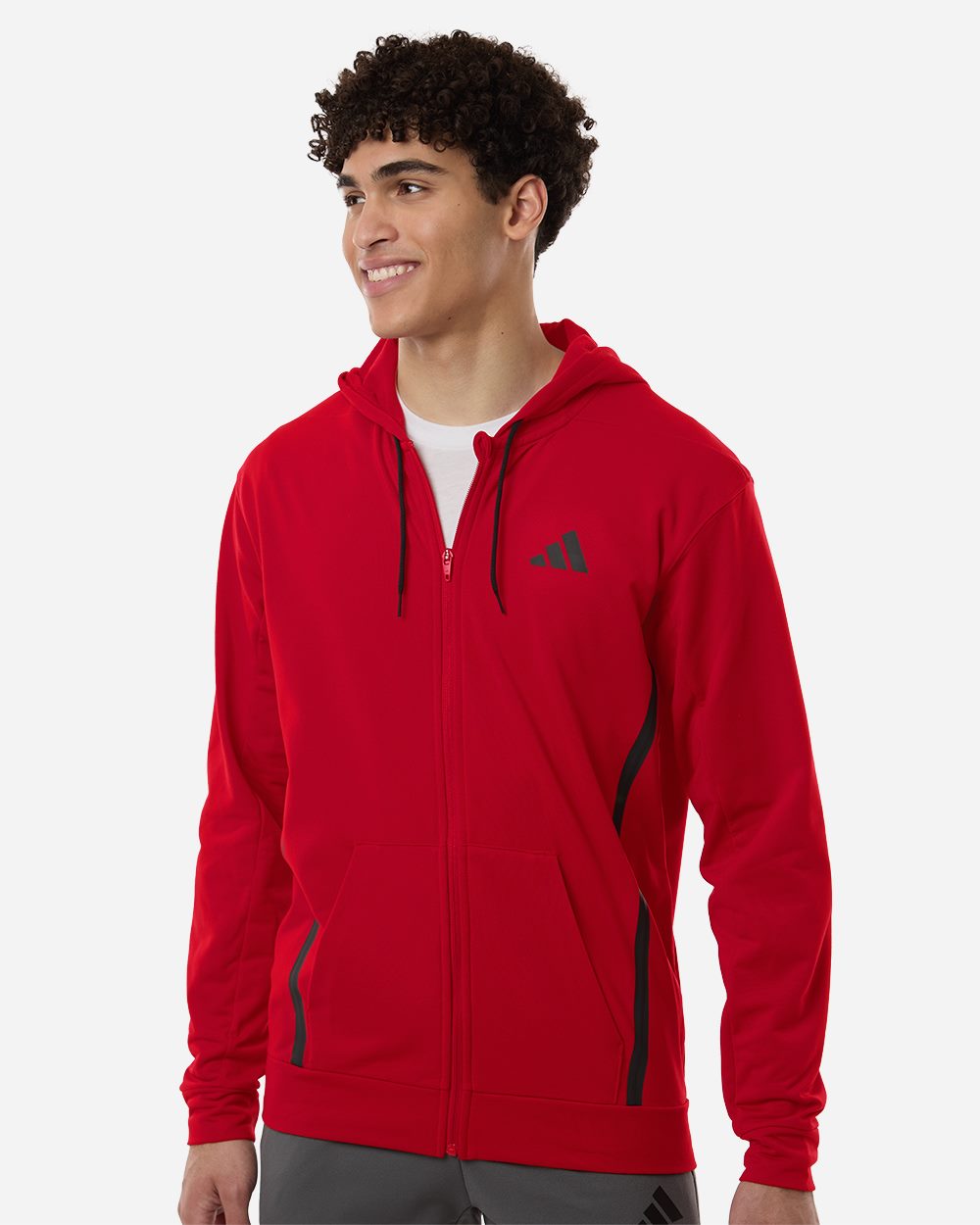 Adidas Men's Game &amp; Go Fleece Full-Zip Hooded Sweatshirt AT208
