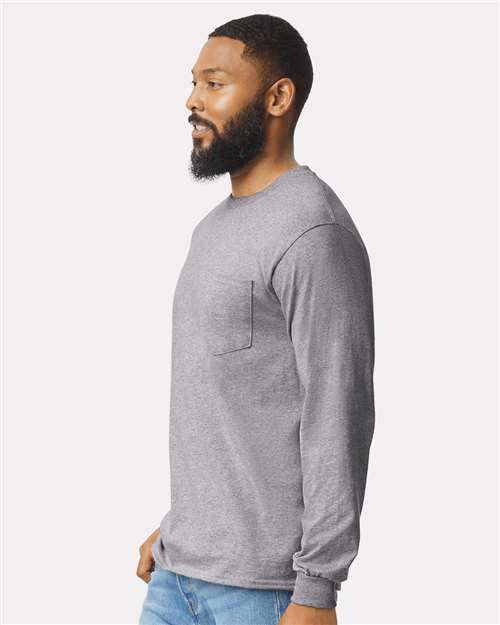 Gildan Unisex Ultra Cotton® Long Sleeve Pocket T-Shirt 2410