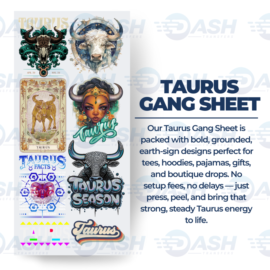 22x48 Inches Taurus Zodiac Gang sheet