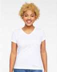 LAT Women's Fine Jersey V-Neck Tee 3507