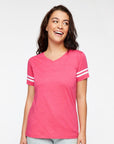 LAT Women's Football V-Neck Fine Jersey Tee 3537