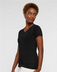 LAT Women's Fine Jersey V-Neck Tee 3507