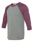 BELLA + CANVAS Unisex Three-Quarter Sleeve Baseball Tee 3200
