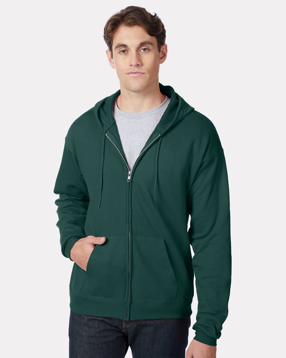 Hanes Unisex EcoSmart® Full-Zip Hooded Sweatshirt P180