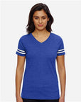 LAT Women's Football V-Neck Fine Jersey Tee 3537