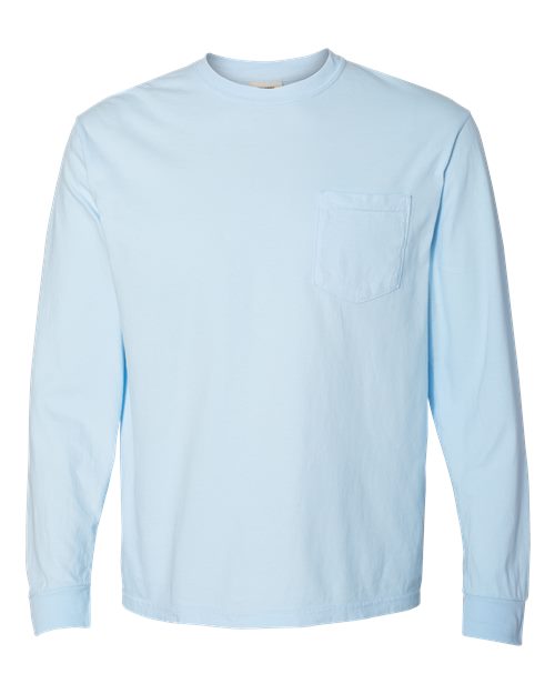 Comfort Colors Unisex Garment-Dyed Heavyweight Long Sleeve Pocket T-Shirt 4410