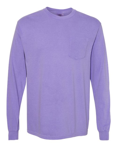 Comfort Colors Unisex Garment-Dyed Heavyweight Long Sleeve Pocket T-Shirt 4410