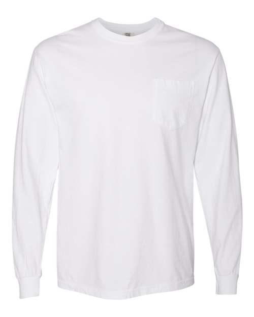 Comfort Colors Unisex Garment-Dyed Heavyweight Long Sleeve Pocket T-Shirt 4410
