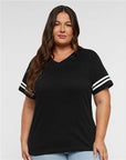 LAT Women's Football V-Neck Fine Jersey Tee 3537