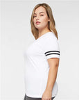 LAT Women's Football V-Neck Fine Jersey Tee 3537