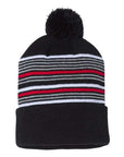 Sportsman 12" Striped Pom-Pom Cuffed Beanie SP60