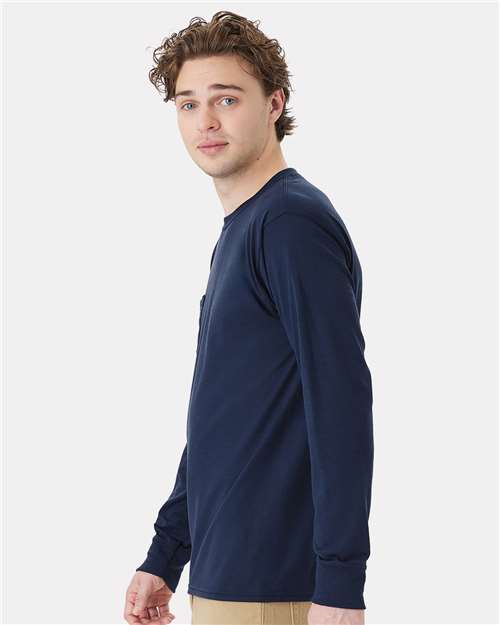 Hanes Unisex Workwear Long Sleeve Pocket T-Shirt W120