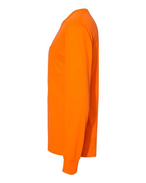 Hanes Unisex Workwear Long Sleeve Pocket T-Shirt W120
