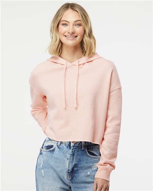 Independent Trading Co. Women’s Lightweight Crop Hooded Sweatshirt AFX64CRP