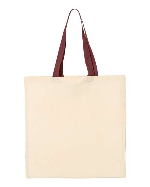 Q-Tees Economical Tote with Contrast-Color Handles QTB6000