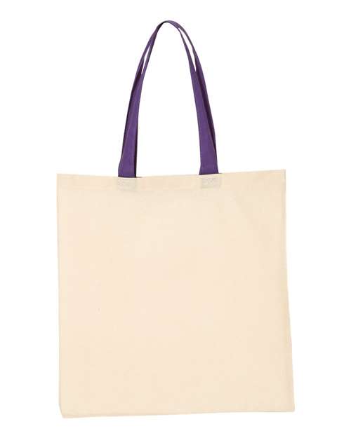 Q-Tees Economical Tote with Contrast-Color Handles QTB6000