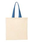 Q-Tees Economical Tote with Contrast-Color Handles QTB6000